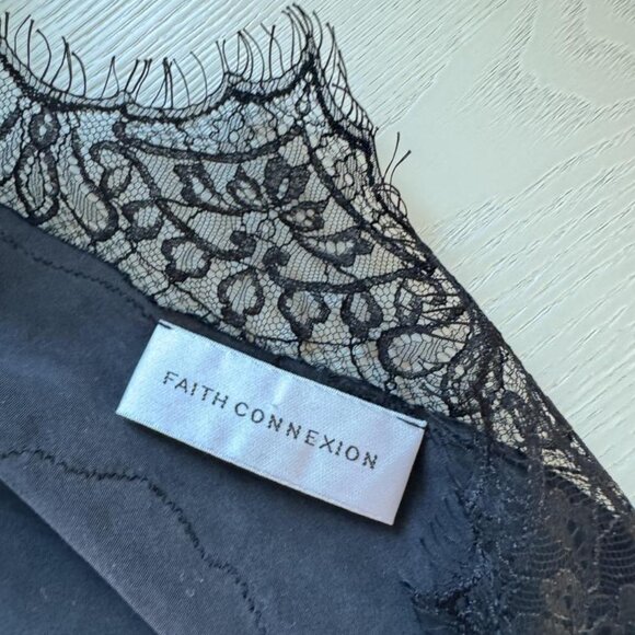 Faith Connection One Shoulder Black Satin Dress - Picture 4 of 6